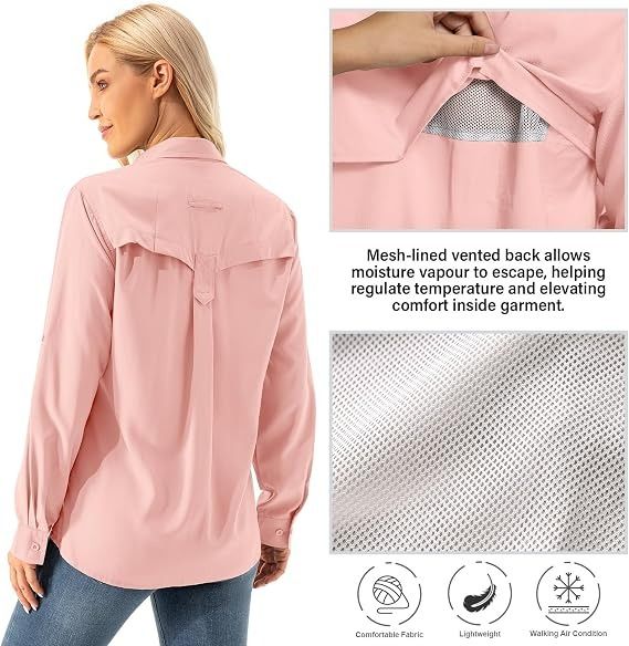Pink Breathable Sun Protection Shirt image 4
